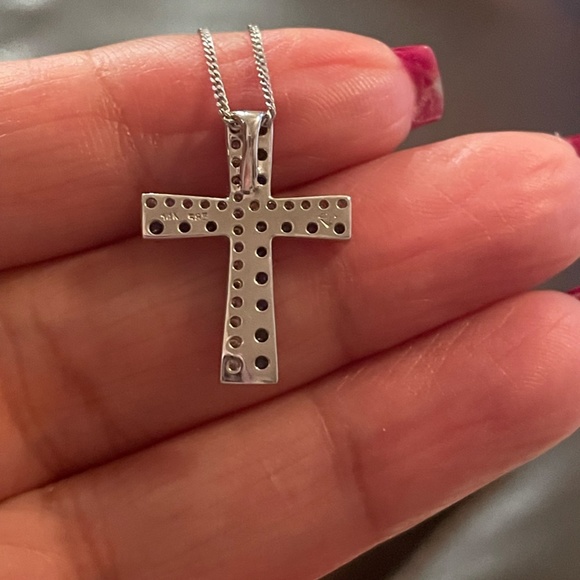 New 14K White Gold Blue Sapphire & Diamonique - Picture 3 of 7